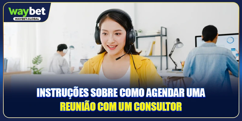 Instruções sobre como agendar uma reunião com um consultor